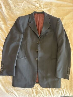 Paul Smith Black Men's Sport Coat with Burgundy Lining 38R